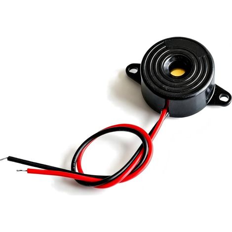 Buzzer électronique Piézo-électrique 12 V, Alarme Sonore Continue avec Tension de Fonctionnement 3-24 V, pour Ordinateurs, Imprimantes, Photocopieurs, Jouets électroniques, (1/5)