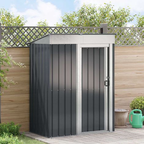 vidaXL Casette da giardino Antracite 137 x 81 x 180 cm Metallo