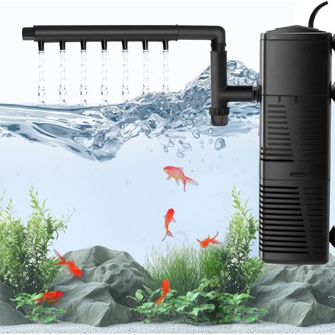 Fish tank filter,  internal aquarium filter with 800L/H flow rate,  10W submersible silent water pump with adjustable flow and spray bar direction (1/5)
