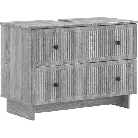 Bathroom Sink Cabinet EDE Grey Sonoma 82 x 41x 59 cm vidaXL (1/5)