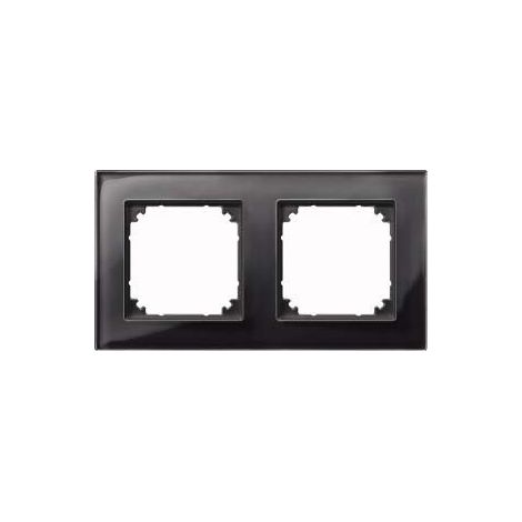 MERTEN 489203 M DE PLAN DE CADRE EN VERRE VÉRITABLE POUR 2 PRISES, ONYX NOIR