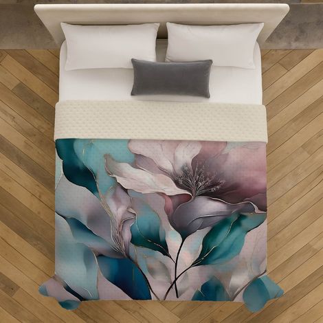 Copriletto Trapuntato Matrimoniale Stone Washed 250x250 cm in Microfibra Anallergica 120 gr/mq Trapuntino Leggero Primaverile Estivo Morbido e Resistente Dis10 (1/3)