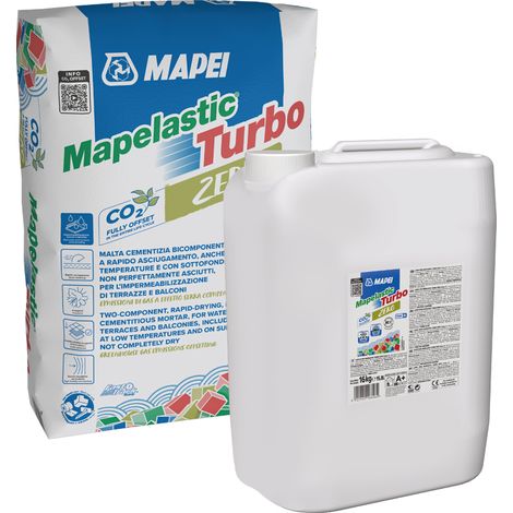 Mapelastic turbo zero a+b kg. 36,00 bicomponente impermeabilizzante cementizio