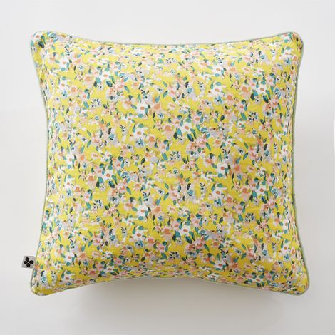 Coussin déhoussable avec passepoil 45 x 45 cm – Gaze de coton imprimée MANON (1/4)