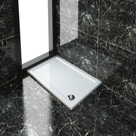 ELEGANT Tray for Shower Enclosure Cubicle + Waste Trap Rectangular 1200 x 700 x 40 mm