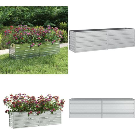 Garten-Hochbeet 160x40x45 cm Verzinkter Stahl Silber - Gartengefäße - Hochbeet - Stahlteil - Pflanzkübel - Blumengarten - Home & Living (1/5)