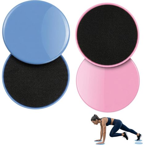 Sliders Lot de 4 disques glissants de fitness Double face 17,5 cm Pour entraînement de Pilates et de gym à domicile (1/5)