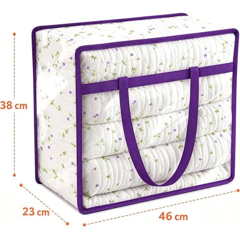 Sac de Déménagement Épaissi Transparent Violet Grande Capacité 46 x 23 x 28 cm (1/4)