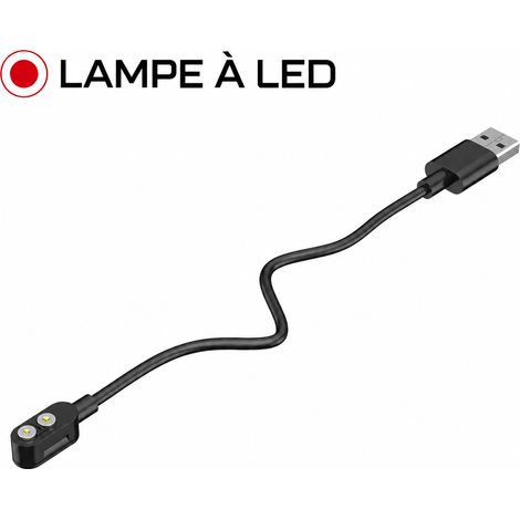 Câble de charge magnétique USB-A pour lampes frontales série H et torches série P, 25 g – Livraison gratuite (1/5)