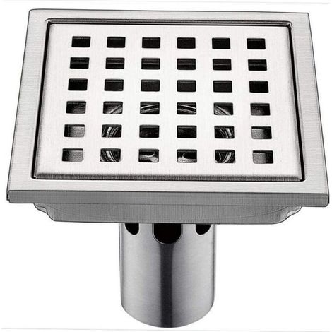 Siphon de Sol Douche 15 15cm carré 304 en Acier Inoxydable sèche-Acier Grille de Douche vidange de Sol Anti-Odeur (1/4)