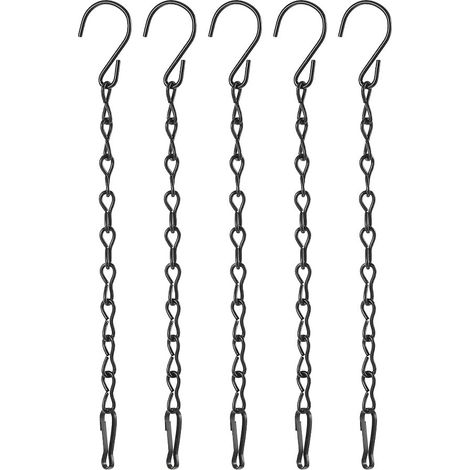 Crochet Accroche - Chaîne Suspension Fer 24 cm - Pour Paniers Plantes Intérieur Extérieur - Lot de 5 (1/5)