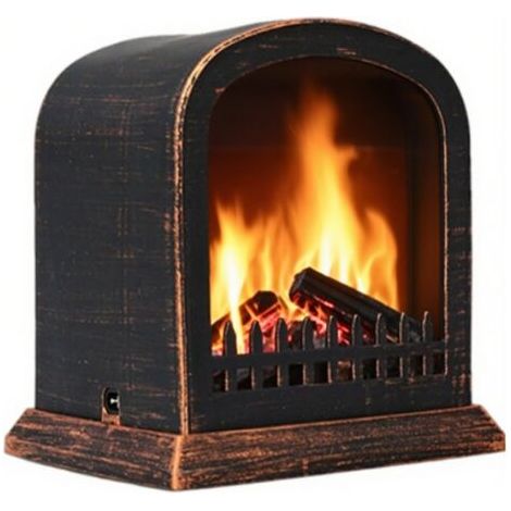 BUNTHAUS Lanterne de cheminée électrique Vintage avec Effet de Flamme à LED réaliste USB/Fiche à Batterie pour décoration Table Maison Noël 5, 7x4, 5x6, 3 Pouce (1/5)