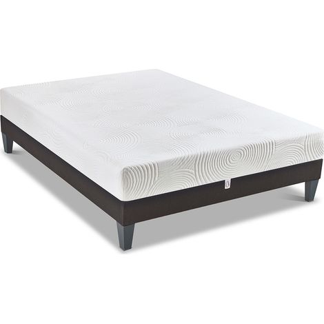 Ensemble Matelas Mémoire de forme HÉRA avec Sommier - Blanc - 90x190 (1/5)