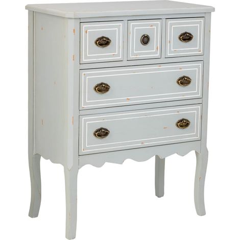 Cómoda de madera con 5 cajones 73x38x93,5h cm (1/5)