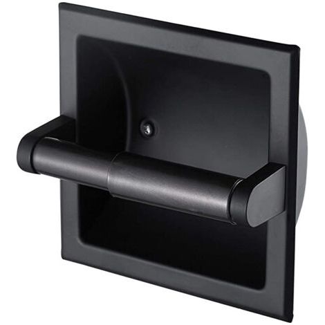 1pc Porte-Papier Toilettes Support de Papier Mural ,Porte-Rouleau de Papier WC en métal,noir