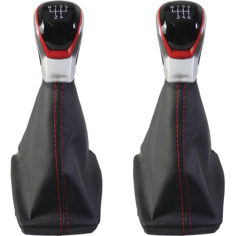 Convient aux voitures Audi à transmission manuelle 07-15, kit de modification du pommeau de levier de vitesse, kit 6 vitesses rouge et à liseré rouge, un ensemble. (1/4)