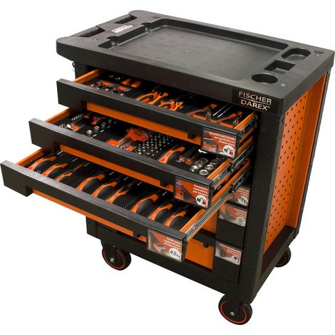 Servante d'atelier équipée pinces + clés + tournevis 114 outils (1/5)
