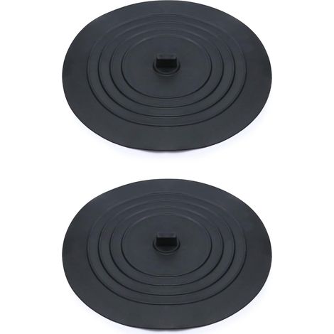 CCYKXA 2er-Pack Silikon-Abflussstopfen, Waschbeckenstöpsel, Badewannenstöpsel, 15 cm, für Küchenspüle, Badewanne, Schwarz (1/5)