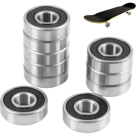 10PCS 6000 2RS Steel Ball Bearings, Size 10 x 26 x 8 mm, Double Shielded Deep Groove Ball Bearings for Machines, Instruments, Engines, and Various Applications (1/5)