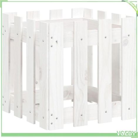 Jardinière - FAFEICY - 832448 - Bois de pin massif - Blanc - 40 x 40 x 40 cm (1/5)