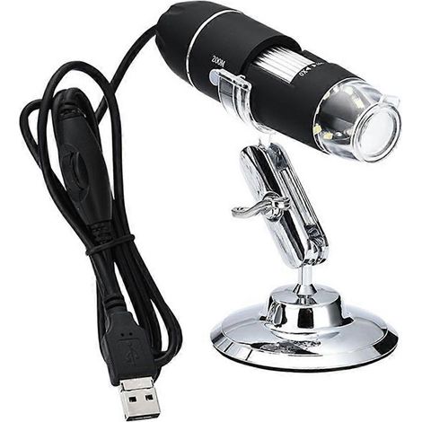 Microscope numérique portable WiFi 500x avec 8 lampes LED et support, adapté aux circuits imprimés, à la réparation de téléphones portables, aux tests de bijoux, au soudage, etc. (1/5)