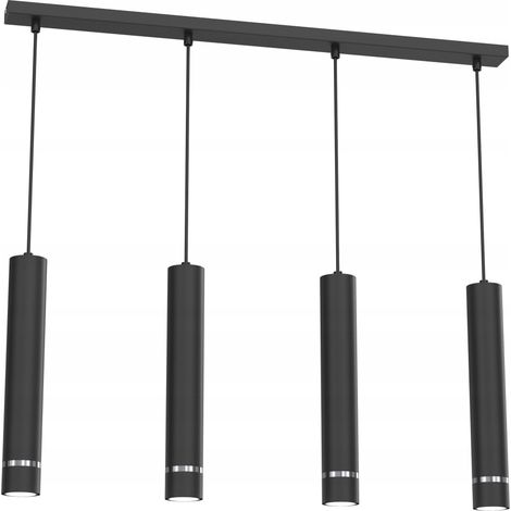 PLAFONNIER LUSTRE BANDE 4 TUBE GLACE GU10 (1/5)