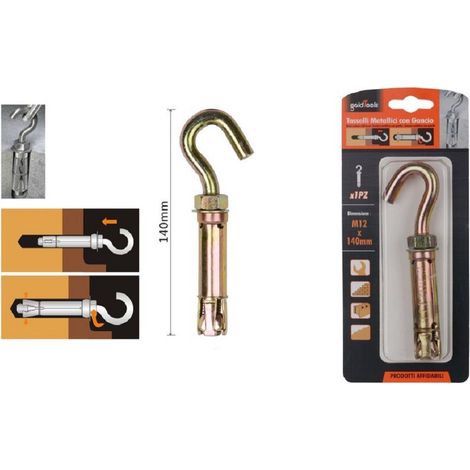 Tassello Tasselli Metalli Gancio Bulloni M12 X 140mm Minute Accessoires 91047 (1/2)