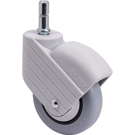 rueda giratora espiga lisa m11x30 gris 30hp100cp-plgi poliamix-goma gris liso (1/2)