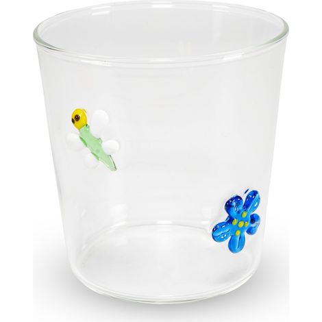 WD LifeStyle Bicchiere Vetro Borosilicato Cc 250 ml Decoro Libellula