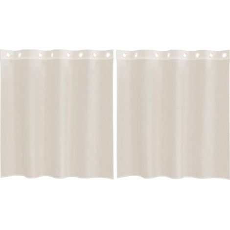 Voilages à œillets, deux pièces, beige, 140 x 140 cm (1/5)