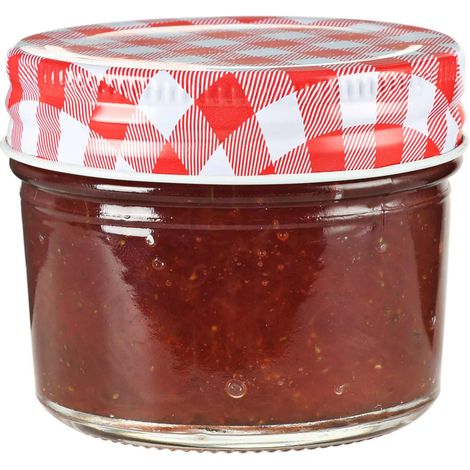 Pots à confiture Couvercles blanc et rouge 96 pcs Verre 110 ml (1/5)
