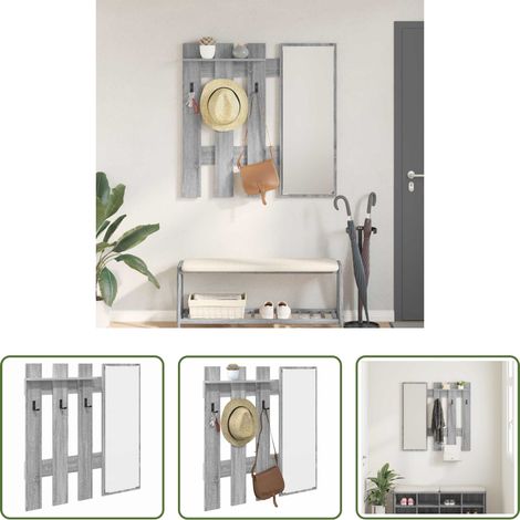 Rangement mural -  Porte-manteau mural Montage mural Gris Sonoma 100 x 10 x 100 cm (1/5)