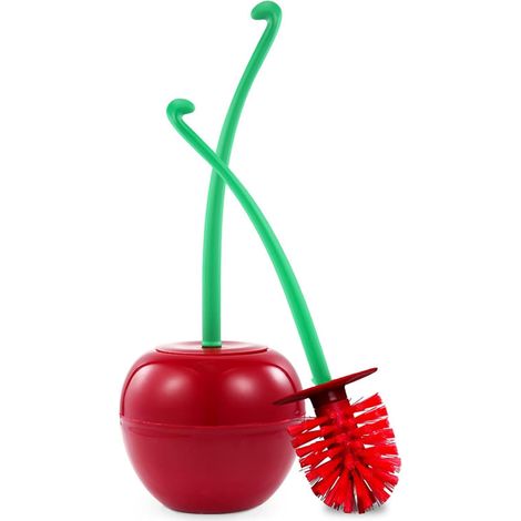 Brosse de toilette cerise, un outil de nettoyage de salle de bain avec poignée solide et poils durables (1/5)