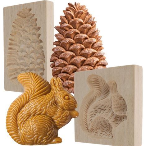 Moules - Moules à biscuits - Moules en bois - Sculptures 3D - Convient pour bonbons, chocolat, bougies, argile, savon, résine (1/5)