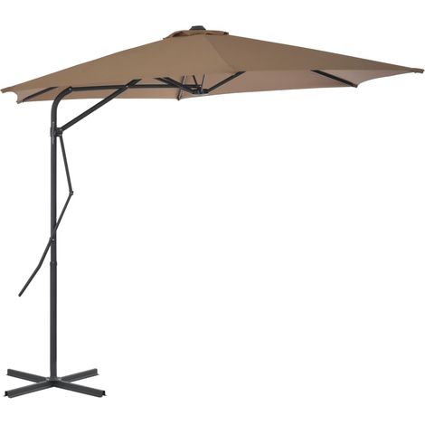 Sonnenschirm mit Stahl-Mast 300 cm Taupe