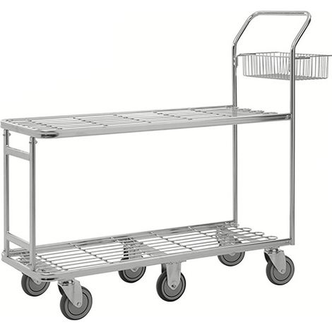 Chariot de magasin à grand plateau : 1320x430mm - Charge max 400kg - KM203110 (1/3)