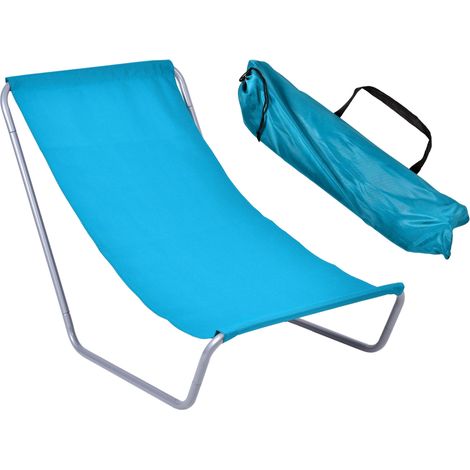 Lettino da spiaggia pieghevole OLEK - blu (1/5)