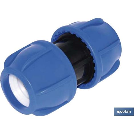 Raccord droit en polypropylène PN16 50x50 mm pour tuyaux d'eau étanches