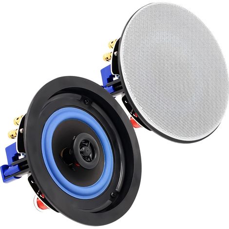 HCS418 160W Passive 2 Way Recessed Ceiling In Wall Speakers Ideal for Bathroom, Kitchen, Living Room, Office (2 Speakers) (1/5)
