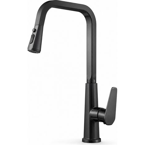 Black Stainless Steel Kitchen Mixer Tap with Spray Head for Sink 58 cm (1/5)