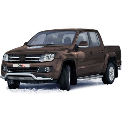 Pare-Buffle Avant Pour VW Amarok 2010-2016 Acier Inox Argent (1/5)