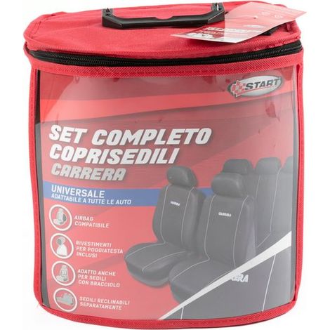 Set Completo Coprisedili Carrera Universale nero-grigio