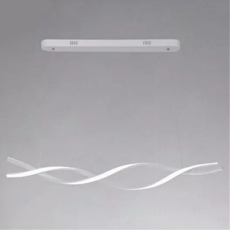 TRADE SHOP - Lampadario Led A Sospensione 48w Bianco Spirale Ondulato Vortice Intrecciato Luce 6500k 32491 -