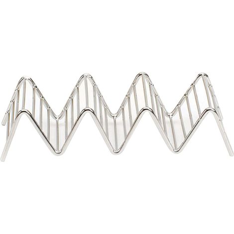 Taco-Halter aus Edelstahl, V-förmiger Ständer für Fajitas und Frühlingsrollen, praktische Küchenaufbewahrung, 3 bis 4 Ebenen, kompakte Maße 6,3 x 18,5 x 4,5 cm (1/5)