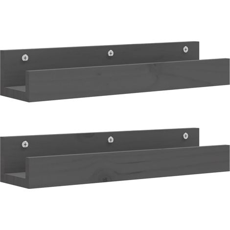 Maison Exclusive - Wandregale 2 Stk. Grau 50x12x9 cm Massivholz K