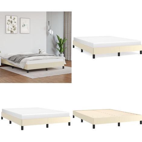 vidaXL Bettgestell Creme 140x200 cm Kunstleder (1/5)