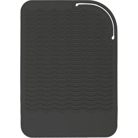1 Tapis de protection en silicone, résistant à la chaleur, pour fer à friser et lisseur, usage coiffure (1/5)