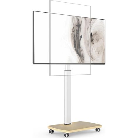 Support TV roulettes avec Base en Bois pour TV de 32-65 Pouces Horizontal et Vertical-Support TV sur Pied Plus Haut 1306-1626 MM Inclinaison 12° jusqu'à 35 KG Max. VESA 400x400mm (1/5)