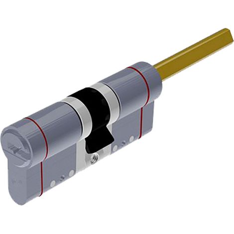 CILINDRO PROFILATO MODULARE PER POMOLO SERIE 'EVO K50 TOP' mm 26+10+36 = 72 (31+41) cromo satinato  - SECUREMME