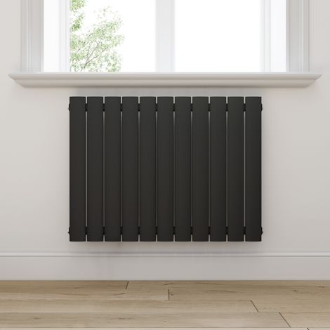 ELEGANT Paneelheizkörper Horizontal Heizkörper Anthrazit Horizontal 630x850x48mm 579W Einlagig